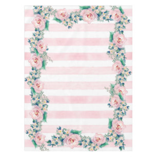 Nappe Aquarelle MODERNE Chic Large Stripes avec Rose