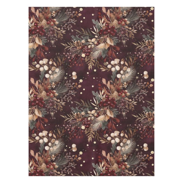 Nappe Aquarelle Pine et Berry motif floral (Devant)
