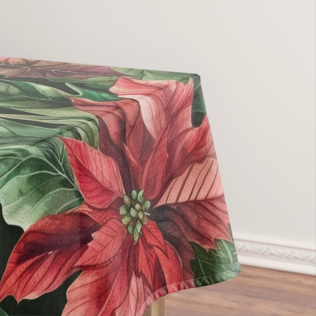 Nappe Aquarelle Poinsettia fleur Noël (In Situ)