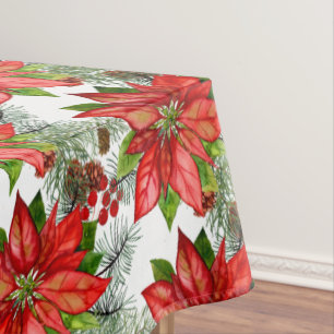Nappe Aquarelle Poinsettia Noël