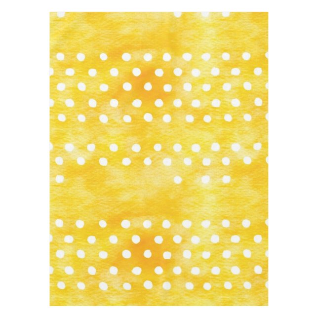 Nappe Aquarelle Polka Dot - Terre Jaune et Blanc (1) (Devant)