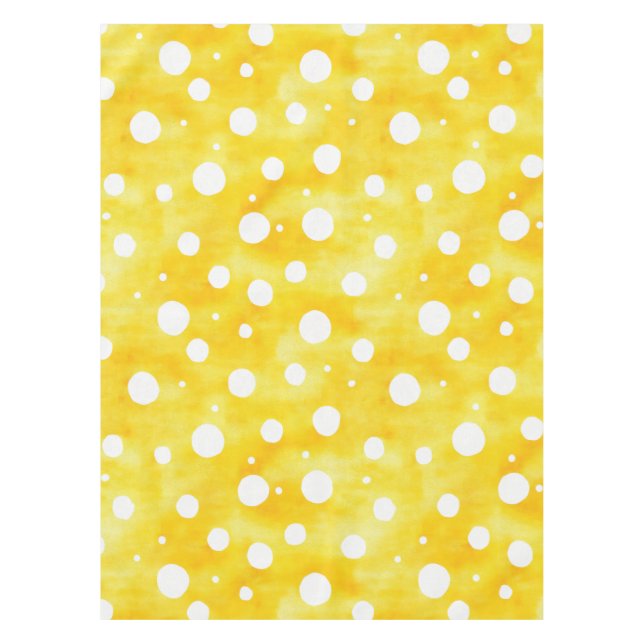 Nappe Aquarelle Polka Dot - Terre Jaune et Blanc (2) (Devant)