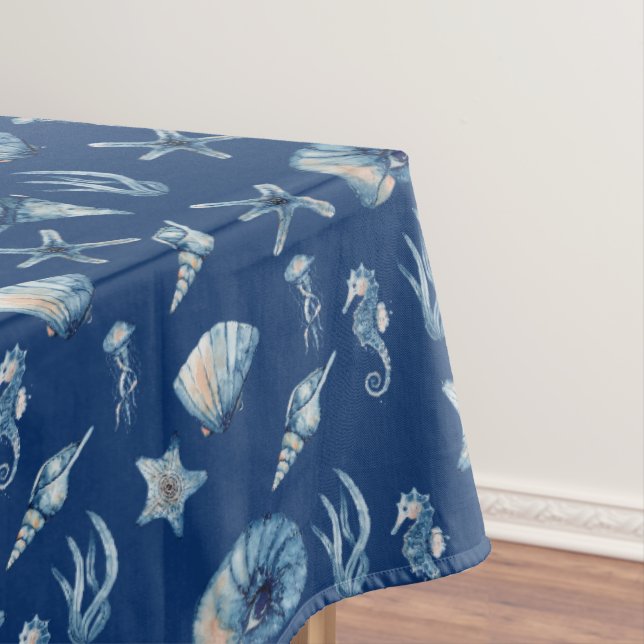 Nappe Aquarelle sous le Motif de mer (In Situ)