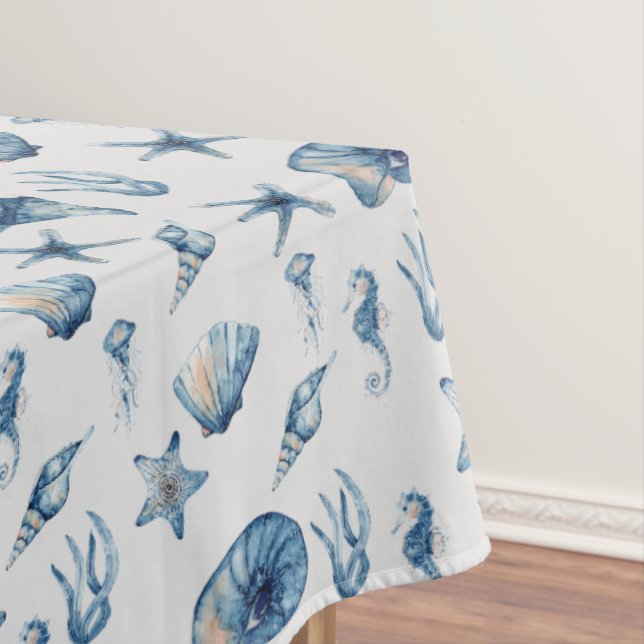 Nappe Aquarelle sous le Motif de mer (In Situ)