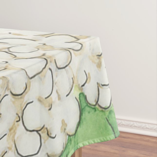 Nappe Aquarelle vert et blanc En vichy Mariage (In Situ)