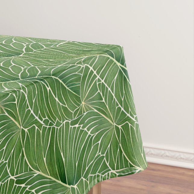 Nappe Aquarelle verte Feuille  Motif (In Situ)