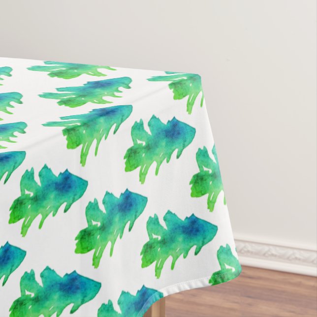 Nappe Aquarelle verte Pins de la forêt (In Situ)