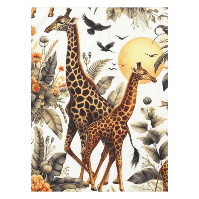 Nappe Aquarelle vintage de Giraffe (Devant)