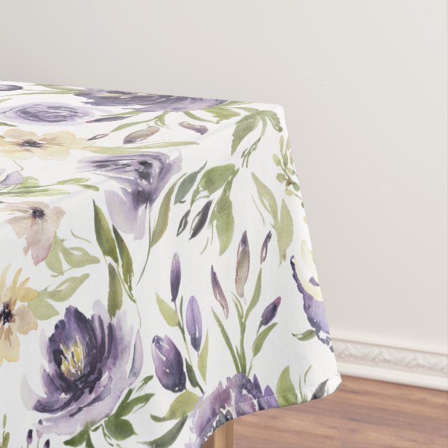 Nappe Aquarelle Violet motif floral (In Situ)