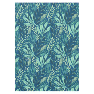 Nappe Aquatiques Contemporains Feuillage Bleu Vert