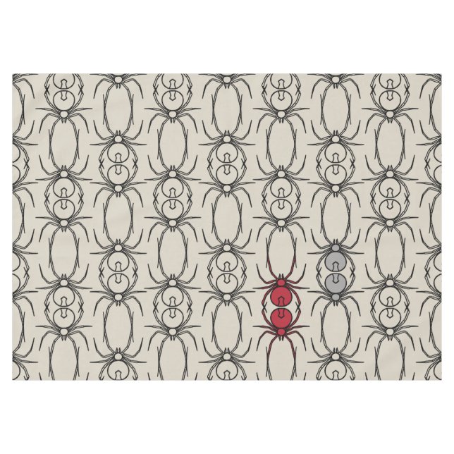 Nappe Araignées - Blanche d'os et Noir de chaume (Devant (Horizontal))