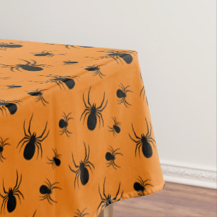 Nappe Araignées Halloween motif noir et orange