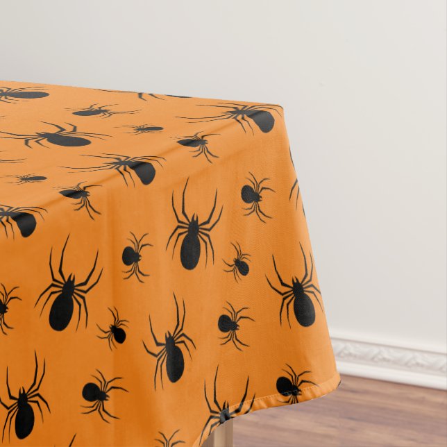 Nappe Araignées Halloween motif noir et orange (In Situ)