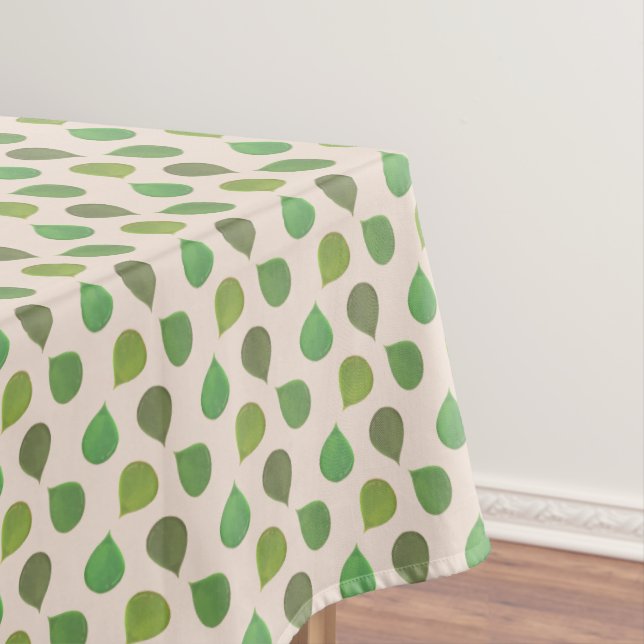 Nappe Arbre de Jade Succulent Feuilles Vertes sur Beige (In Situ)