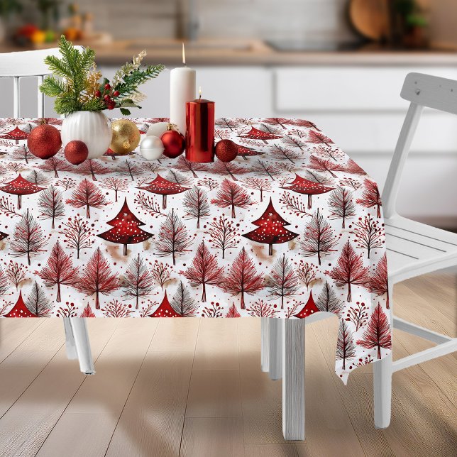 Nappe Arbre de Noël blanc rouge Motif #4 ID1009 (Créateur téléchargé)