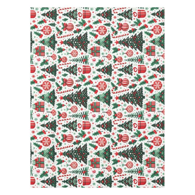 Nappe Arbre de Noël, cadeaux, sucre de canne (Devant)