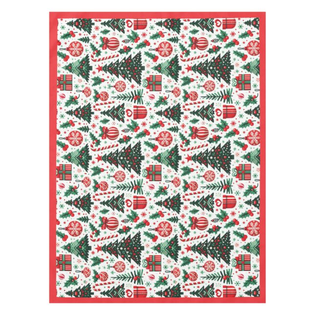 Nappe Arbre de Noël, cadeaux, sucre de canne (Devant)