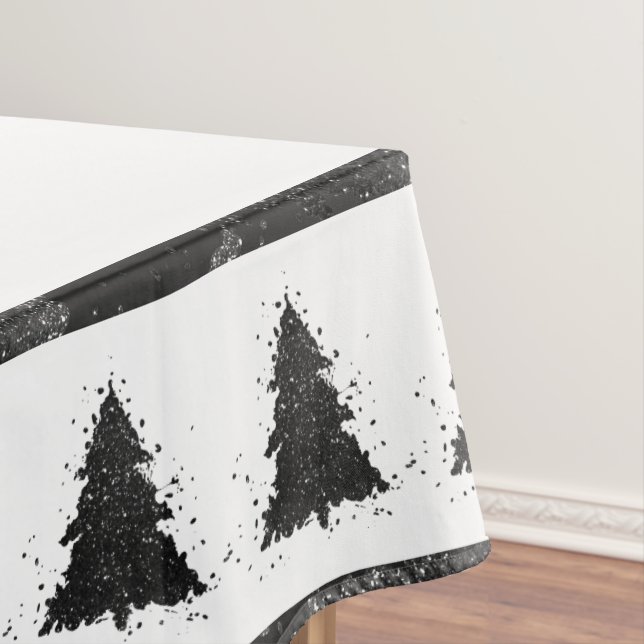 Nappe Arbre de Noël Moody | Onyx Silvery Black Splatter (In Situ)
