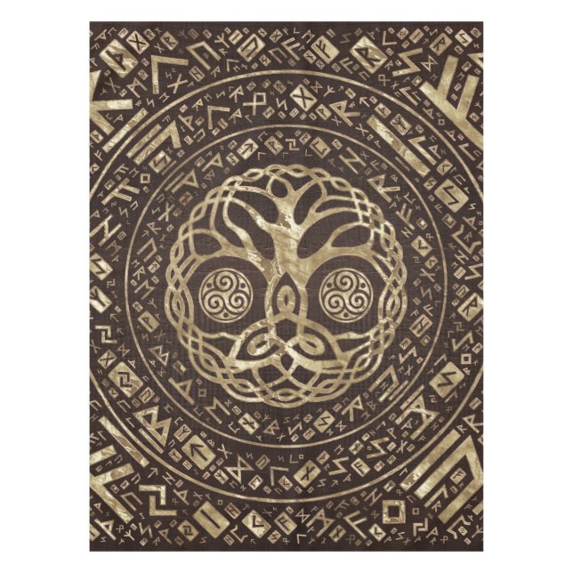 Nappe Arbre de vie - Yggdrasil avec Trinity Knot (Devant)