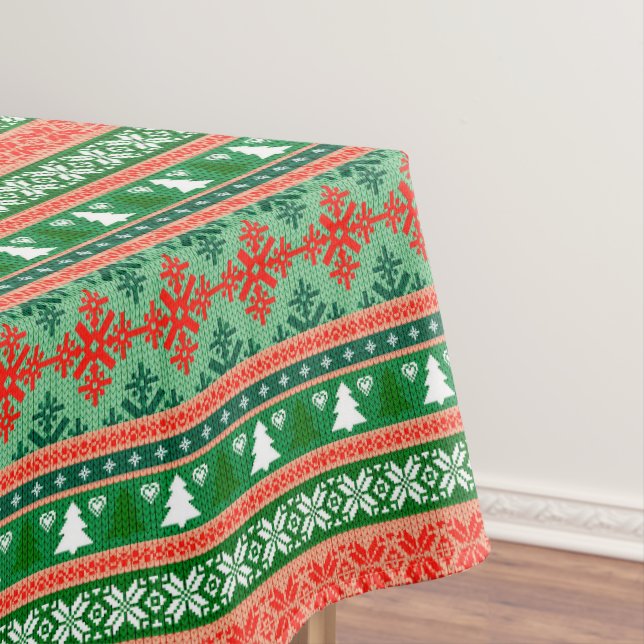 Nappe Arbres de Noël en bonneterie Snowflakes (In Situ)
