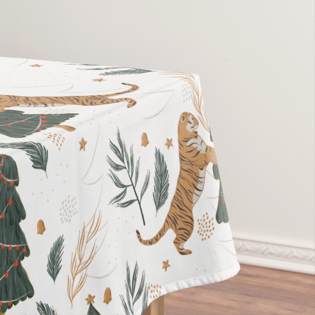 Nappe Arbres de Noël et motif de tigres (In Situ)