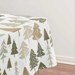 Nappe Arbres de Noël modernes Sage Olive Green Motif