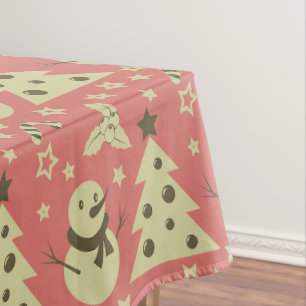 Nappe Arbres de Noël rétro sucre de canne étoile aux bai