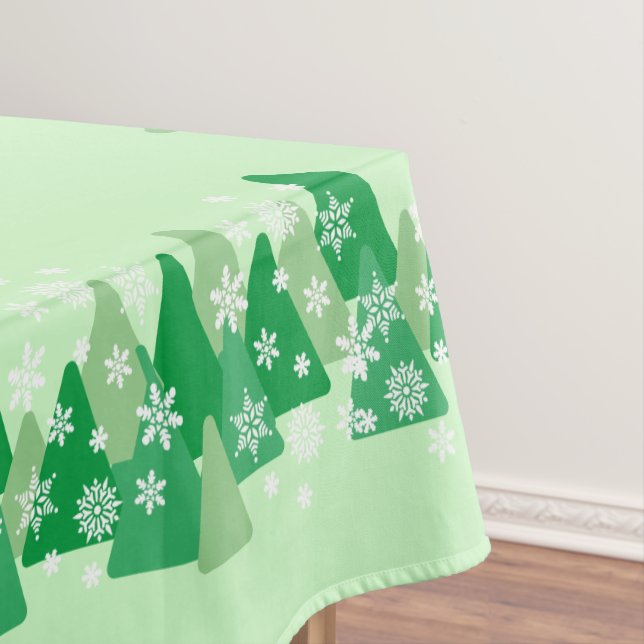 Nappe Arbres de Noël White Snowflakes Green (In Situ)