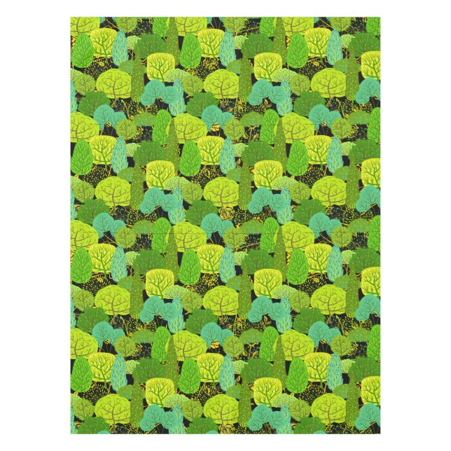 Nappe Arbres verts motif 01.b. BG noir (Devant)