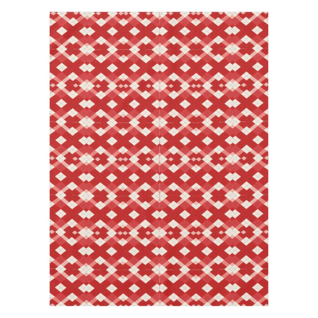 Nappe Argyle, rouge blanc rose Saint-Valentin  (Devant)