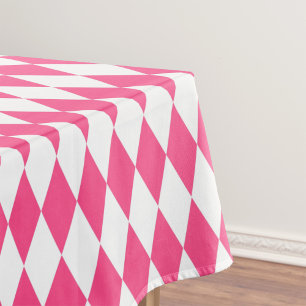 Nappe Arlequin rose blanc Diamants Checkers Design