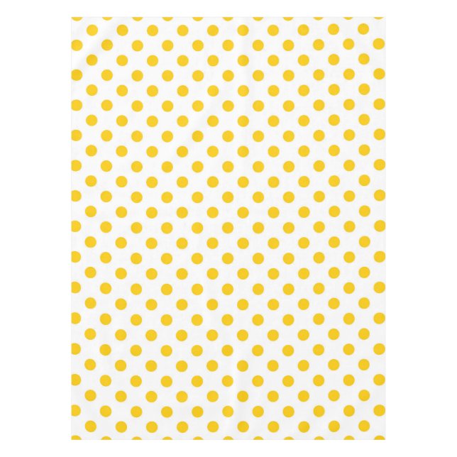 Nappe Arrière - plan blanc Pois jaunes (Devant)
