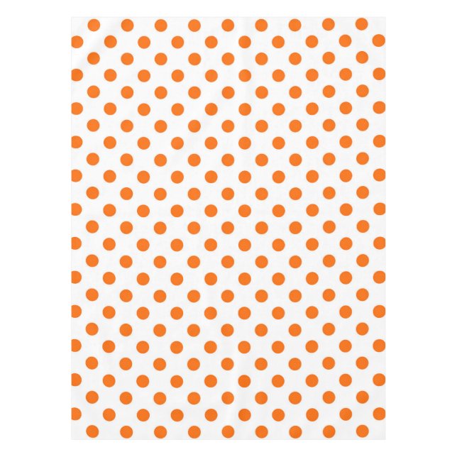 Nappe Arrière - plan blanc Pois orange (Devant)