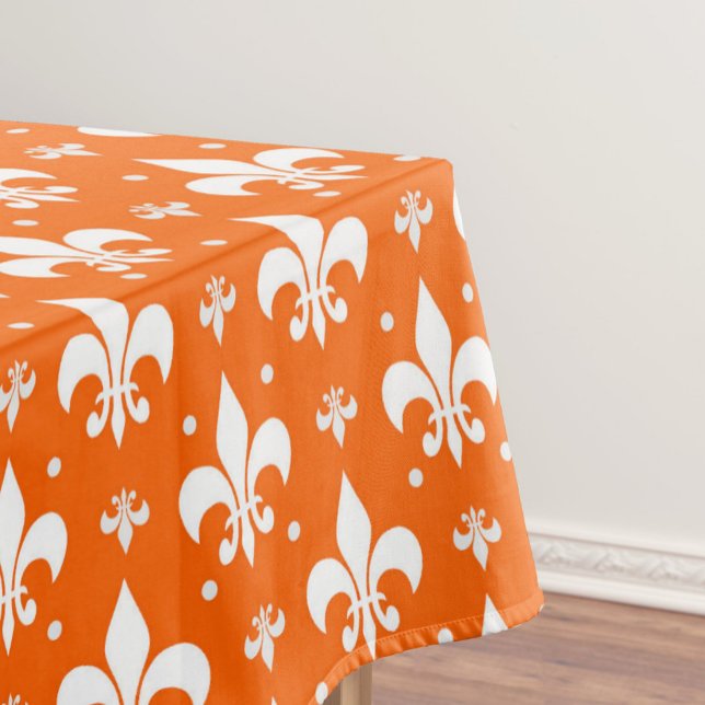 Nappe Arrière - plan orange Fleur-de-lis Motif Design (Créateur téléchargé)