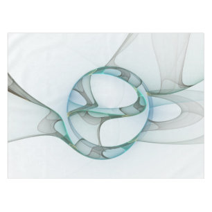 Nappe Art Abstrait moderne Fractal Bleu Turquoise Gris