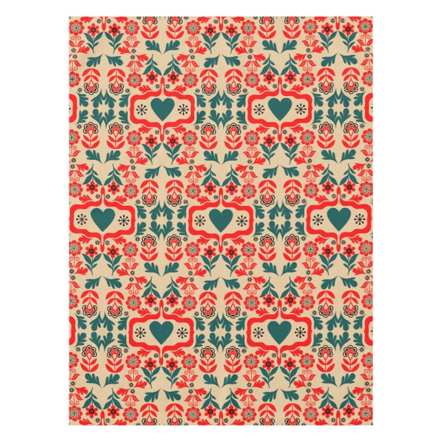 Nappe Art de fleurs abstrait boho (Devant)