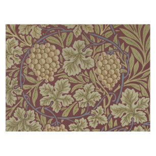 Nappe Art de vigne rouge vert William Morris