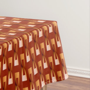 Nappe Art déco métallique géométrique - cuivre et rouill