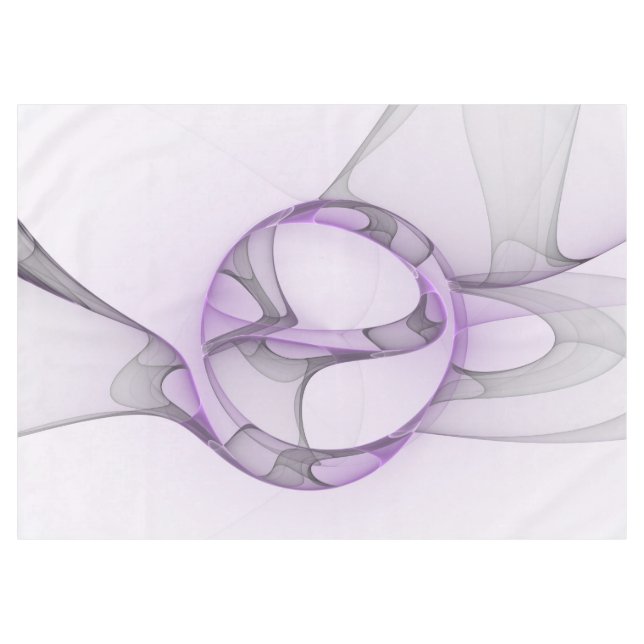 Nappe Art fractal abstrait moderne lavande gris (Devant (Horizontal))