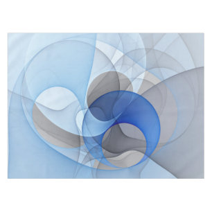 Nappe Art graphique fractal abstrait bleu gris moderne