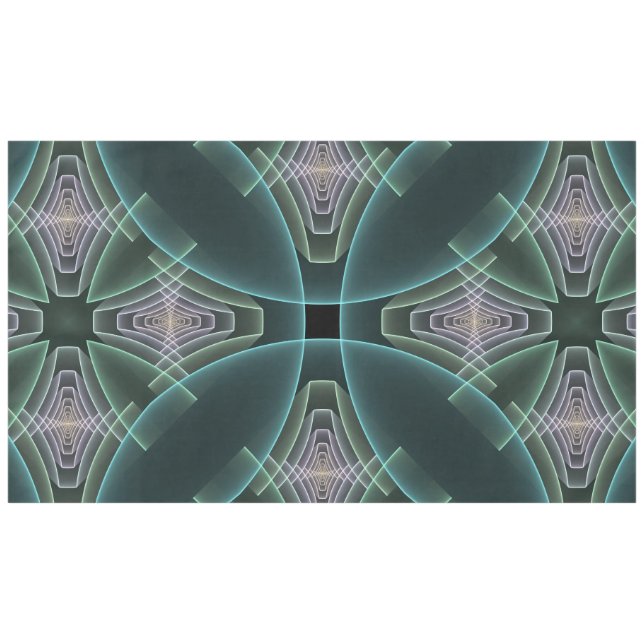 Nappe Art graphique géométrique fractal sarcelle moderne (Devant (Horizontal))