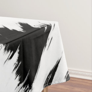 Nappe Art moderne Abstrait noir blanc brossé