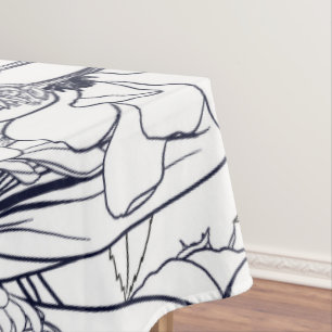 Nappe Art Moderne Ligne Main Tirée Floral Girly Design