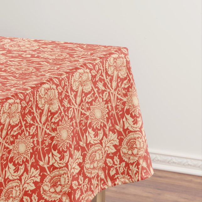 Nappe Art Nouveau Carnation Damask, Mandarin Orange (In Situ)
