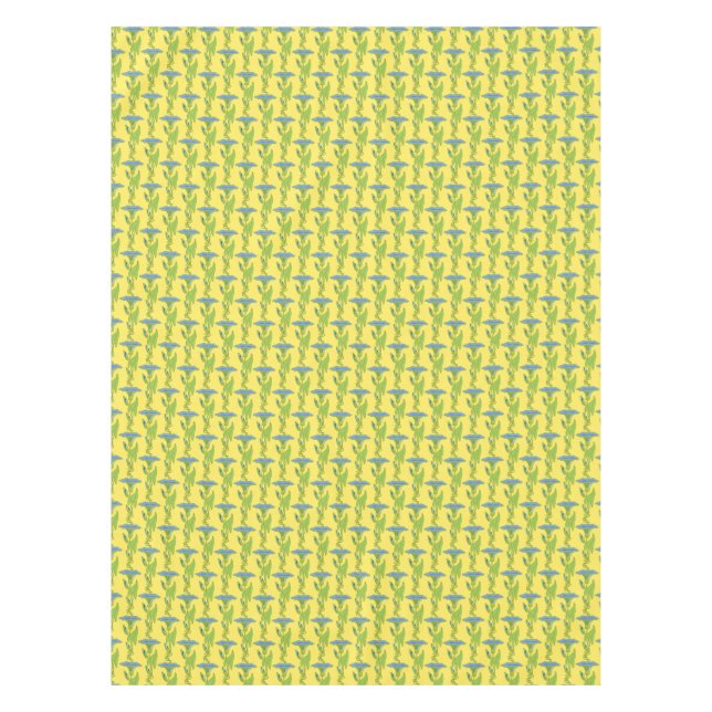 Nappe Art Nouveau jaune Ipomoea papier peint fleuri damé (Devant)