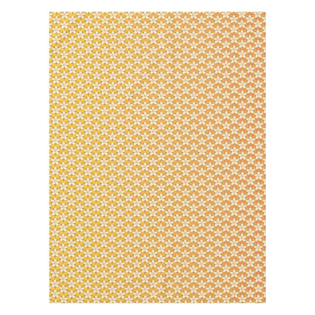 Nappe Art Nouveau jaune Jonquil papier peint fleuri damé (Devant)