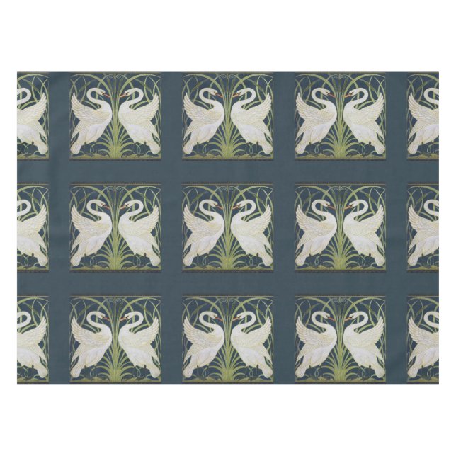 Nappe Art Nouveau Swan Deux Swans (Devant (Horizontal))