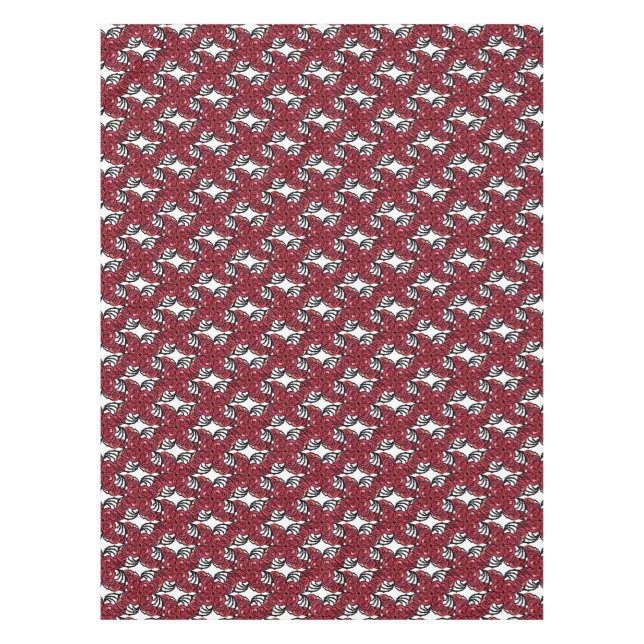 Nappe Art Nouveau Vignes florales rouges et noires roses (Devant)