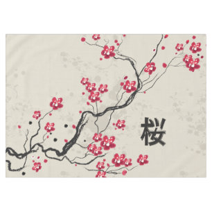 Nappe Art oriental de fleurs de cerisier de Sakura de
