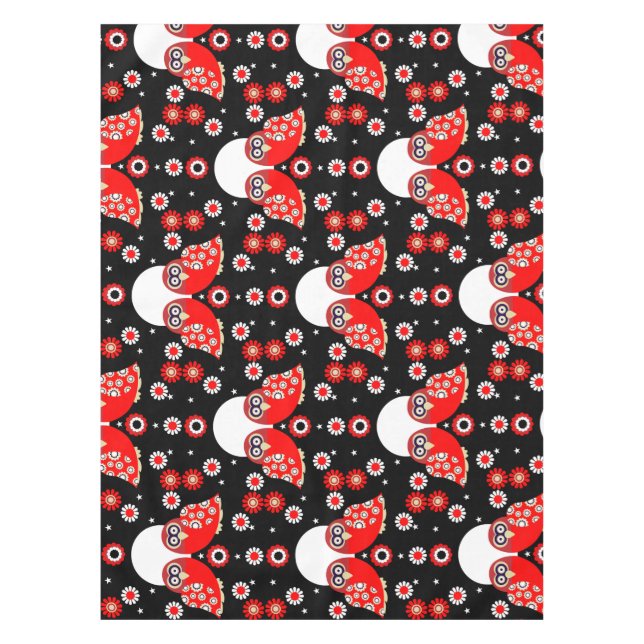 Nappe Art populaire de Chouette scandinave (Devant)